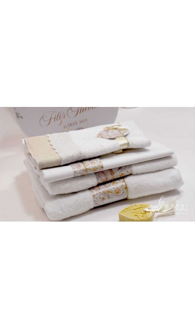 Trusou special creat pentru baieti gingas si elegant alb gold cu lebede Swan Boy 10